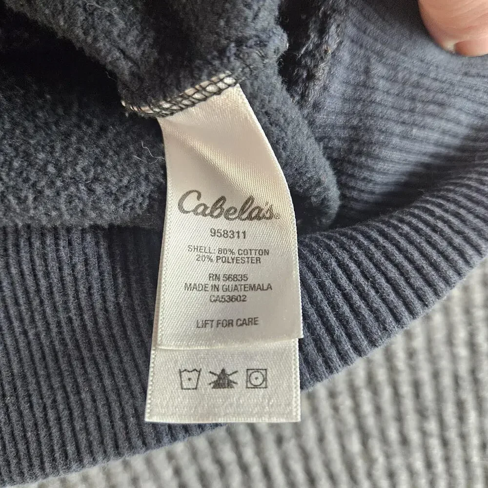 Cabelas Sweatshirt Mens 3XL Gray Quarter Zip Mock Fleece Pullover Embroidered - Picture 11 of 12